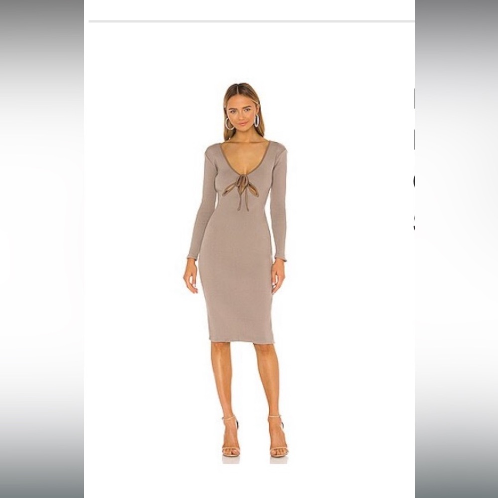 NBD cocoa brown midi sweater dress size med